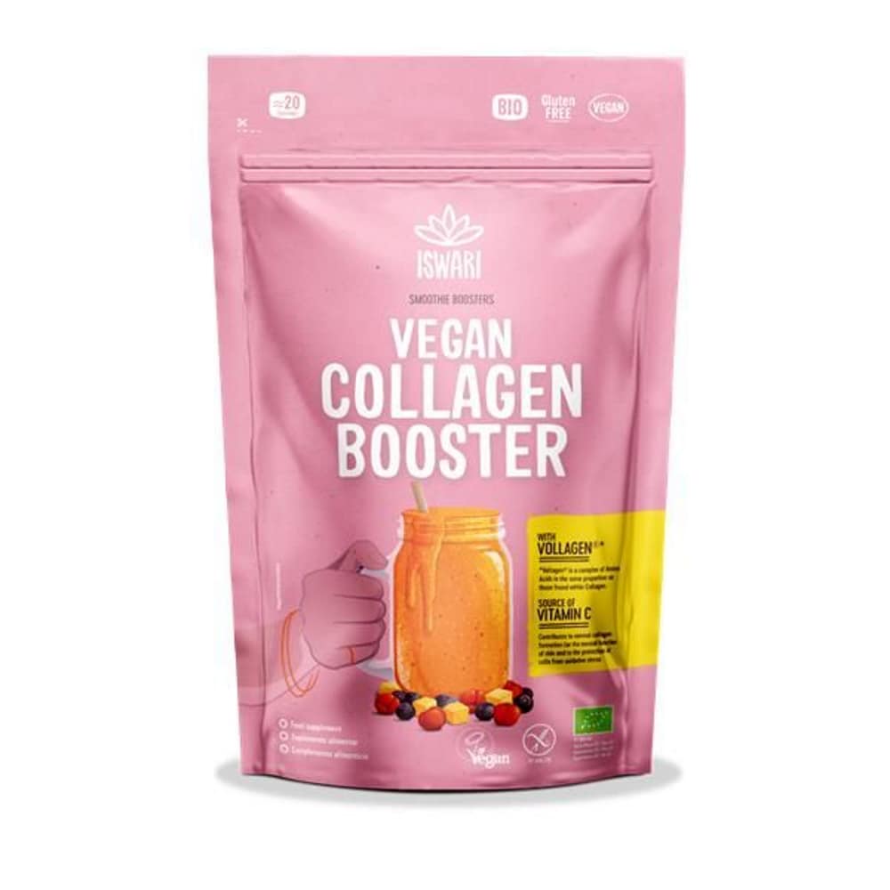 Vegan Collagen Booster bio 100gr Iswari Vegan Collagen Booster, com ingredientes biológicos, sem glúten, vegan e vegetariano