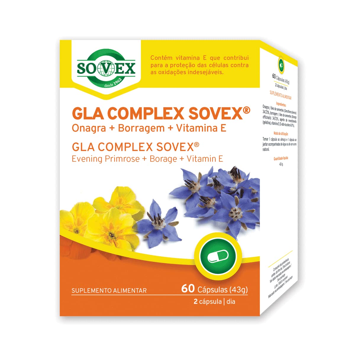 GLA Complex Onagra + Borragem + Vit. E Suplemento Alimentar Sovex GLA Complex Onagra + Borragem + Vit. E Suplemento Alimentar Sovex