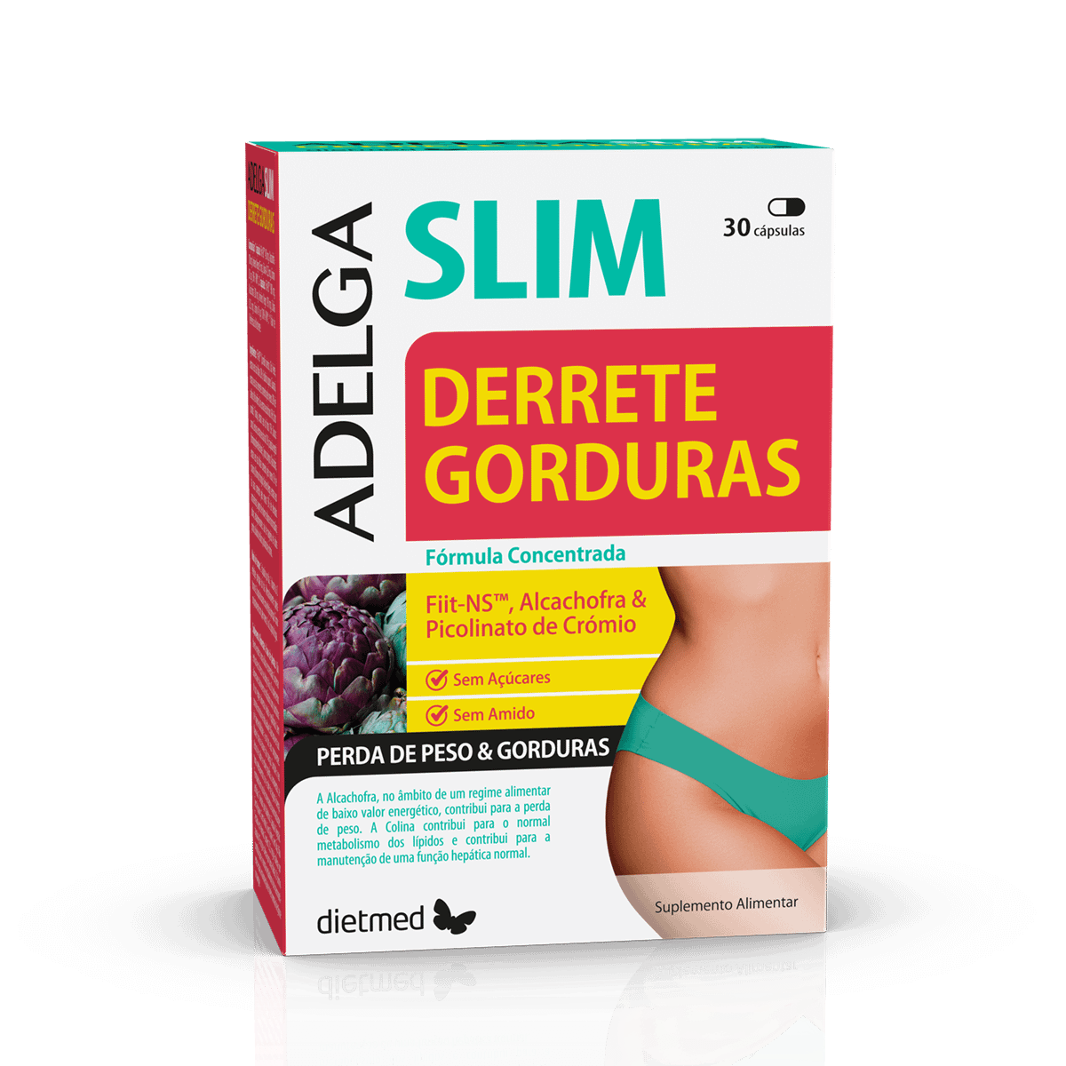 AdelgaSlim Derrete Gorduras Suplemento Alimentar Diet Med Controlo de Peso