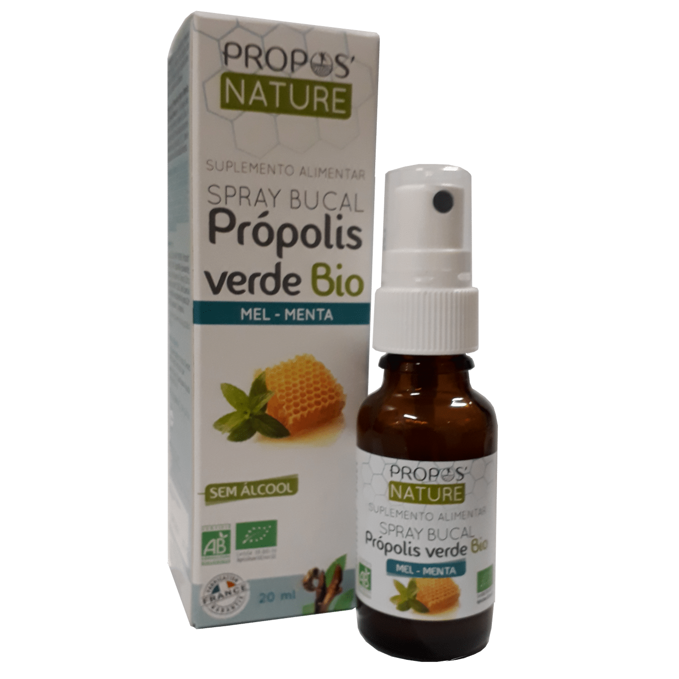 Própolis verde bio mel e menta propos nature Própolis Verde Bio Mel - Menta, biológico, sem álcool, sem glúten