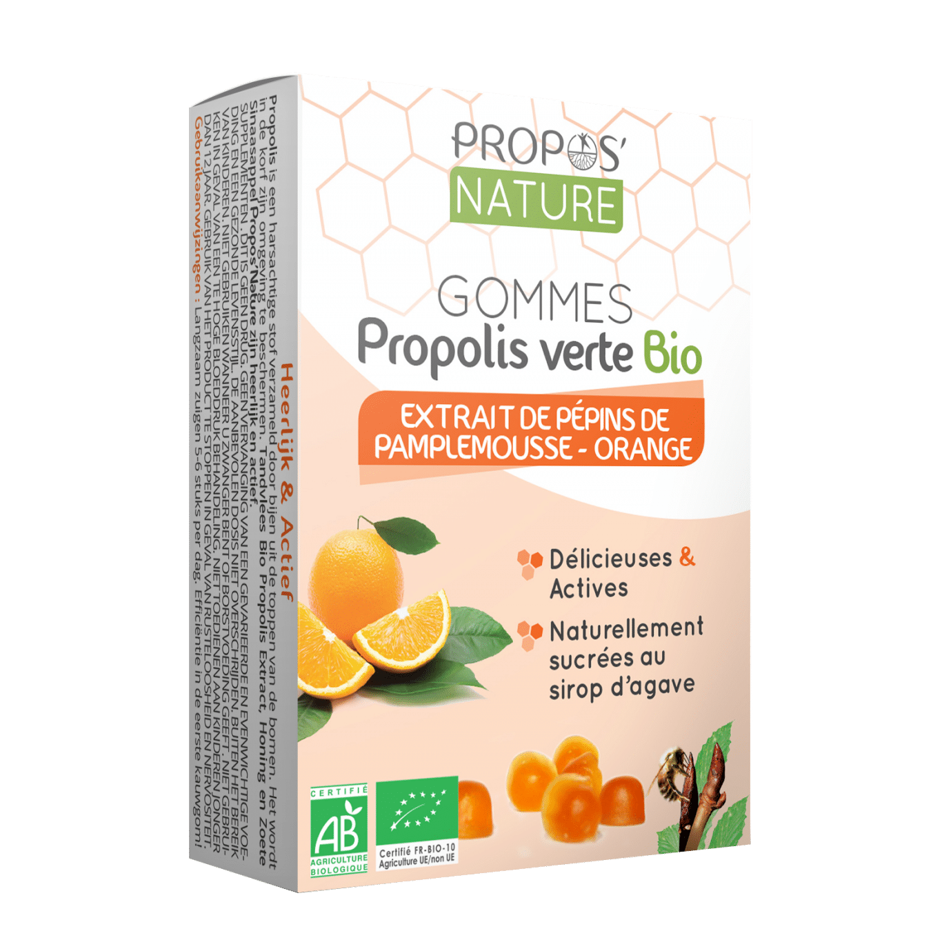gommes de propolis bio Gomas de Própolis Verde - EPT e Laranja, biológico, sem açúcar