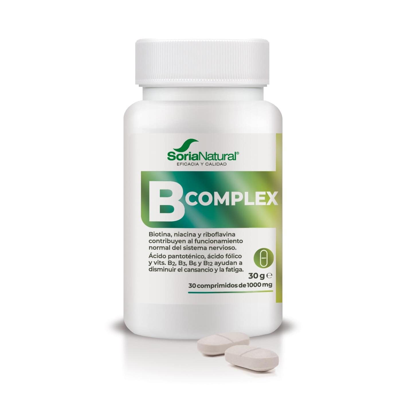 B Complex Comprimidos Soria Natural Vitaminas Sistema Nervoso Desempenho Intelectual