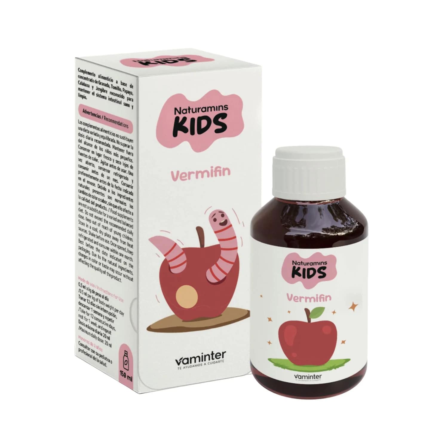 Vermifin sabor morango 150ml Naturamins Kids Vermifin xarope