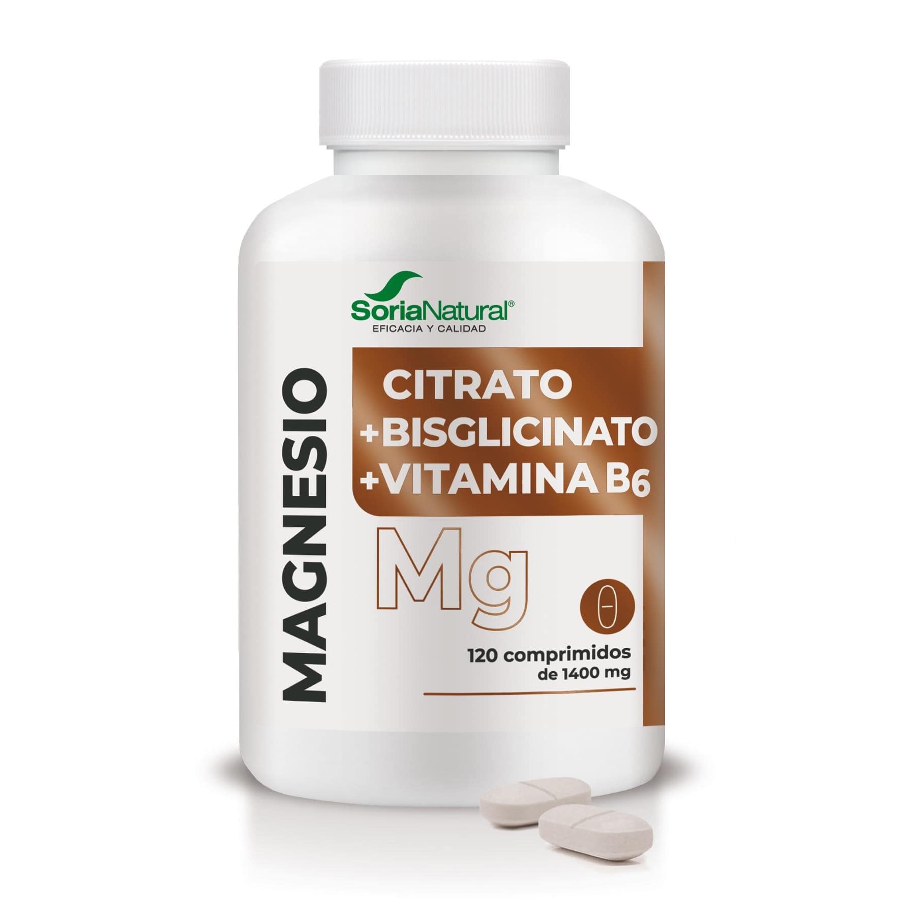Citrato Bisglicinato de Magnésio Vitamina B6 Libertação Prolongada Comprimidos Soria Natural Sistema Nervosa Vitaminas Suplemento