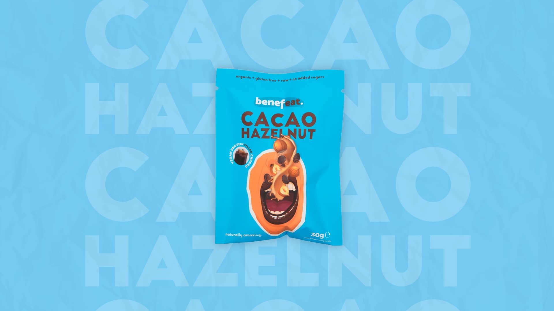 Churro de Cacau com recheio de Avela SG bio 30g benefeat fundo Churro de Cacau com recheio de Avela - Image 1