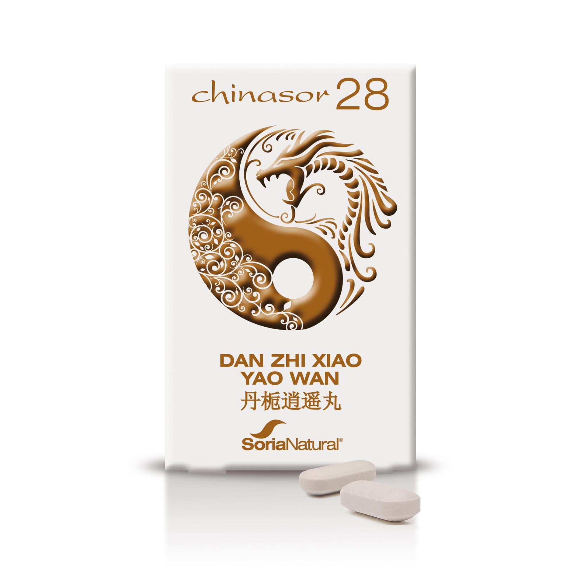 Chinasor 28 DAN ZHI XIAO YAO WAN Soria Natural Suplementos Alimentares Harmonização Fígado Baço Estômago Medicina Chinesa