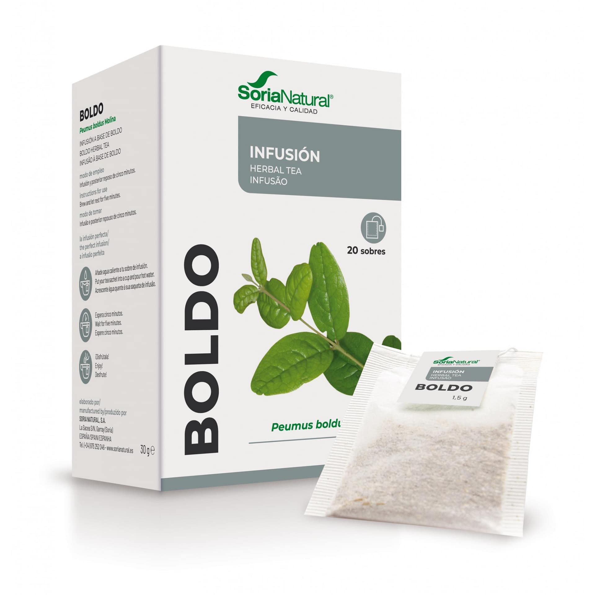 Boldo Infusão Chá Soria Natural Digestão de Gorduras