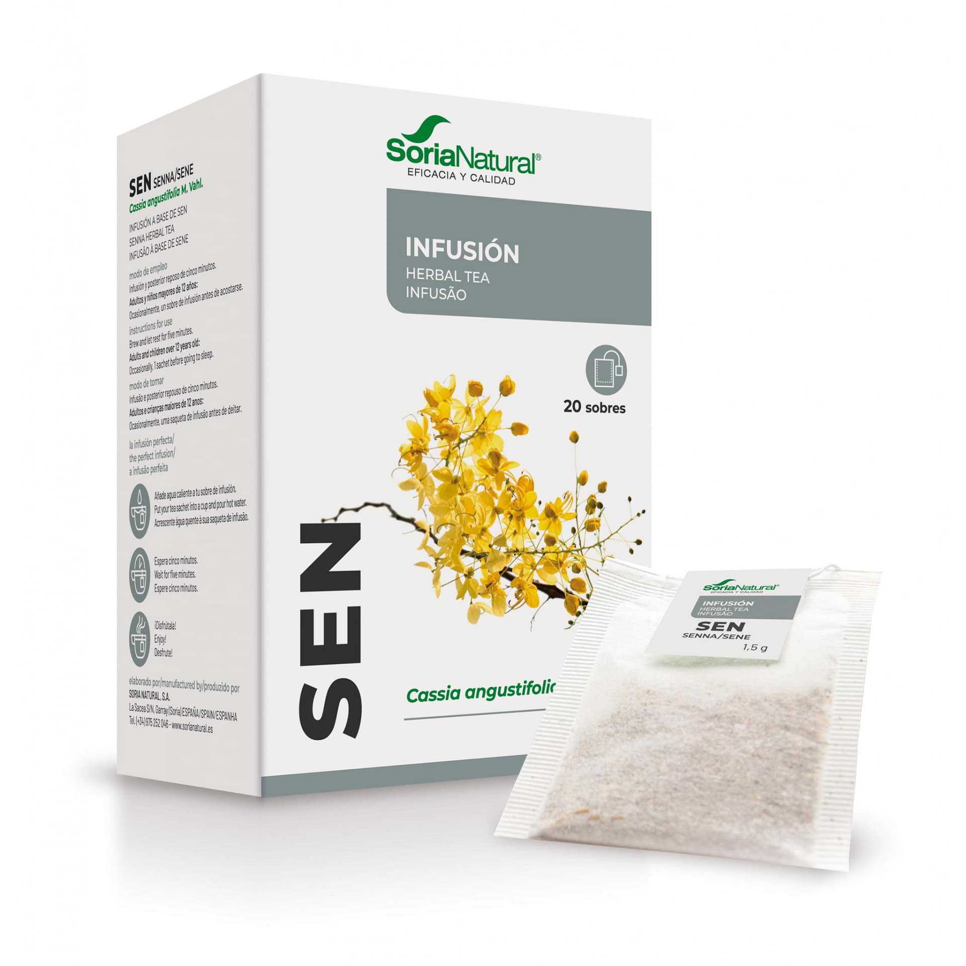 Infusão Sene Chá Soria Natural Prisão de Ventre Sistema Disgestivo