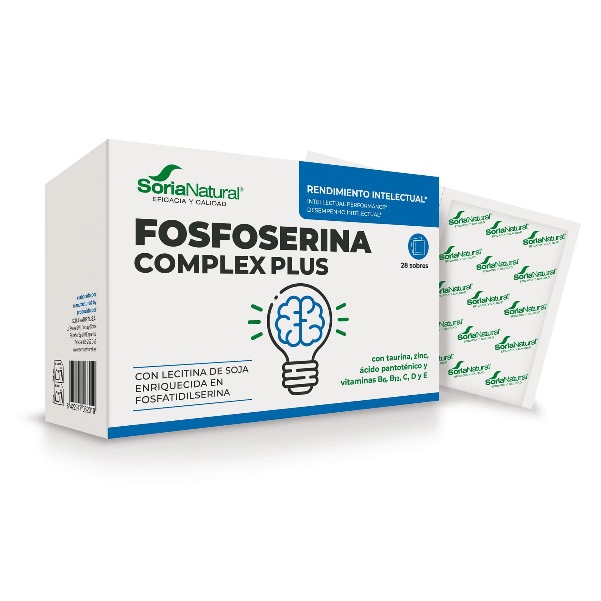 Fosfoserina Complex Plus Soria Natural Cérebro, Concentração e Memória