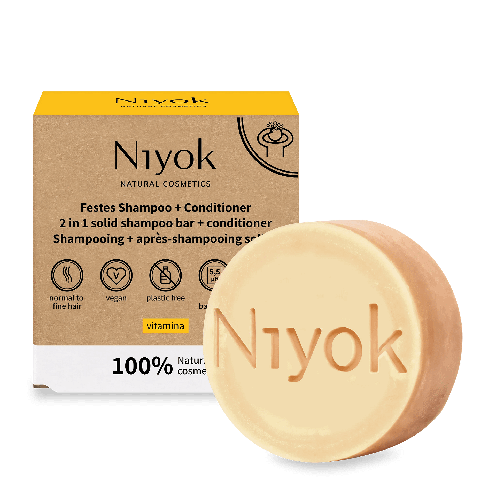 Champô & Amaciador Sólido (2 em 1) Vitamina - Image 2