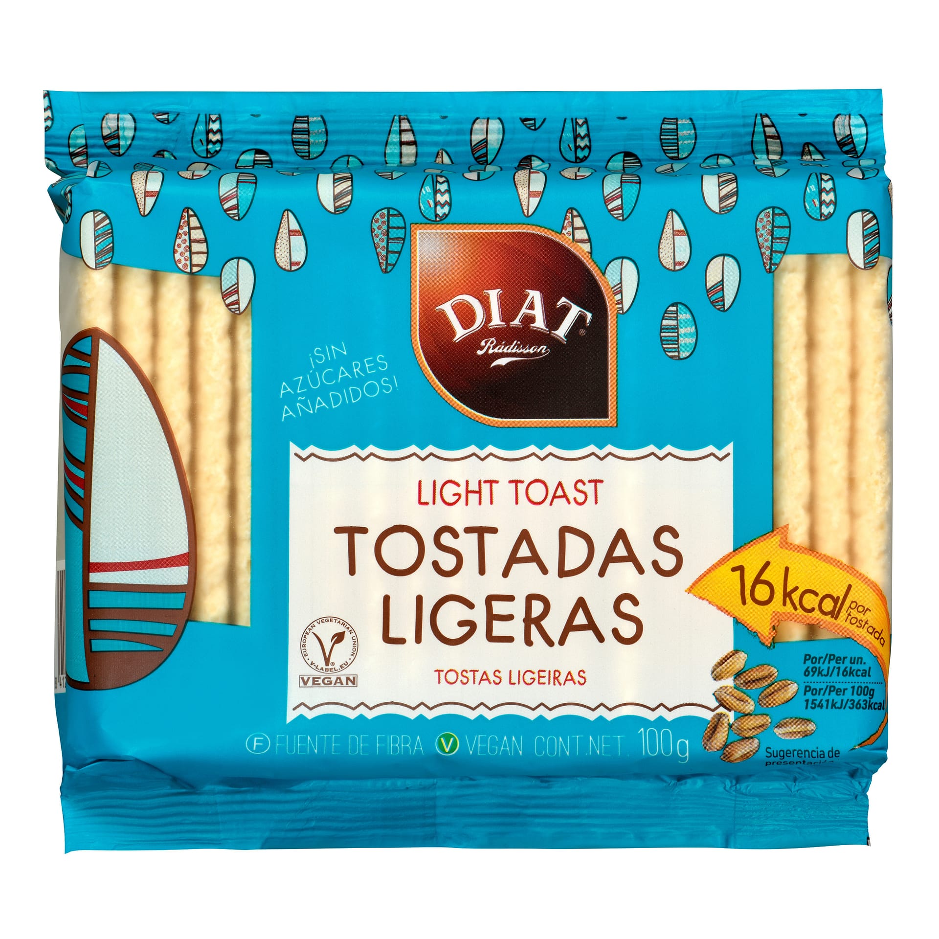 Tostas ligeiras vegan 100g DIAT Radisson Tostas Ligeiras