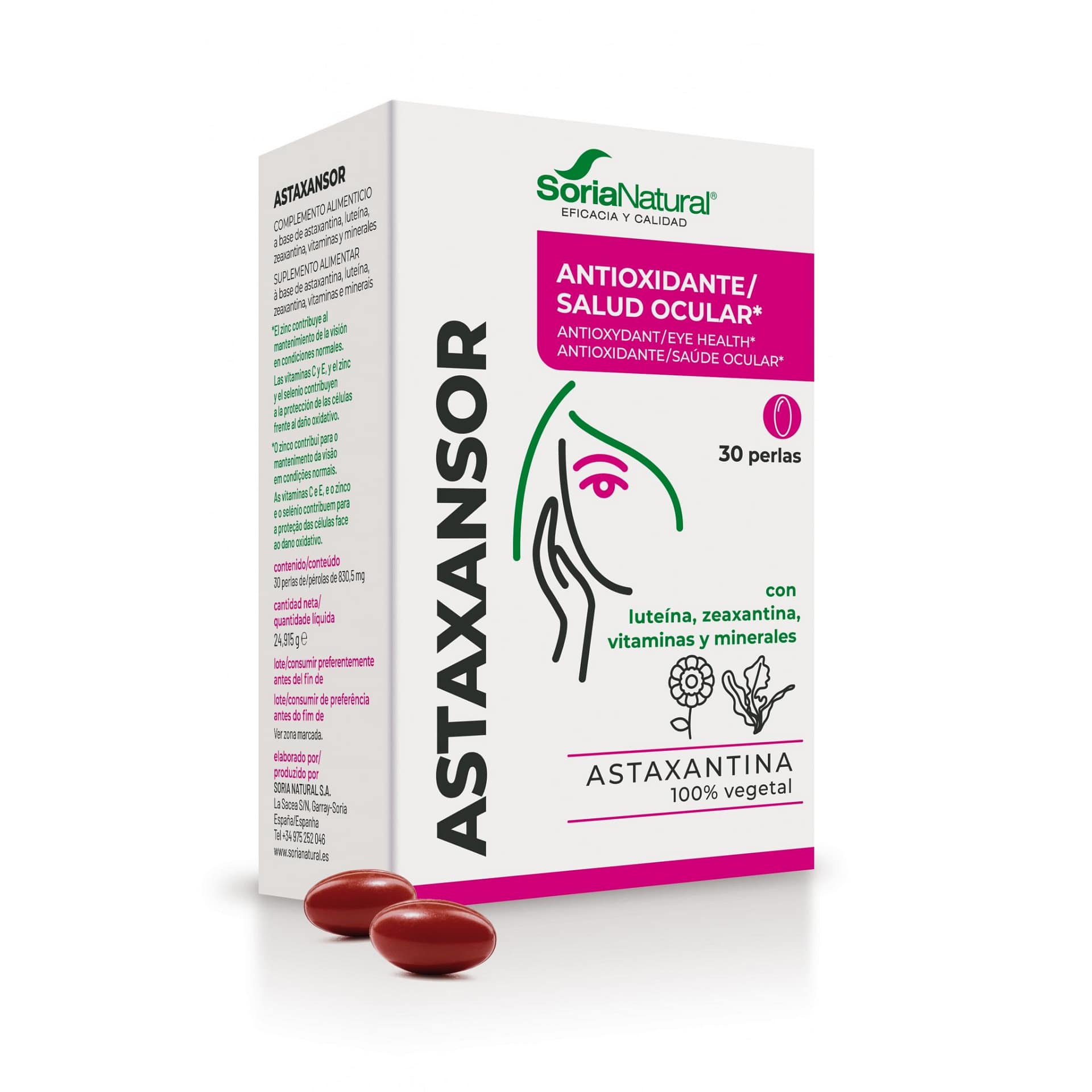 Astaxansor Cápsulas Soria Natural Suplemento Desintoxicação Antioxidante Suplemento Astaxansor Cápsulas Soria Natural Suplemento Desintoxicação Antioxidante Suplemento