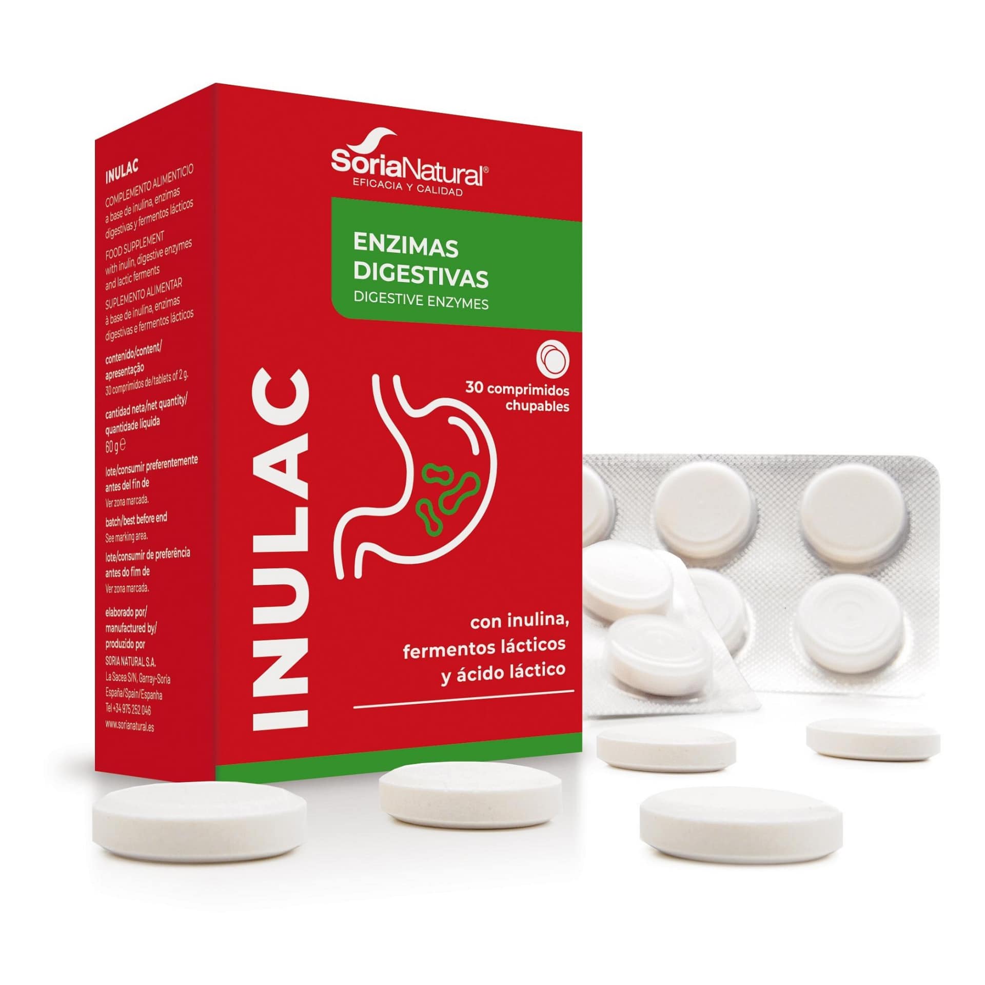 Inulac Comprimidos Mastigáveis Soria Natural Suplemento Sistema Disgestivo Alimentar Inulac Comprimidos Mastigáveis Soria Natural Suplemento Sistema Disgestivo Alimentar