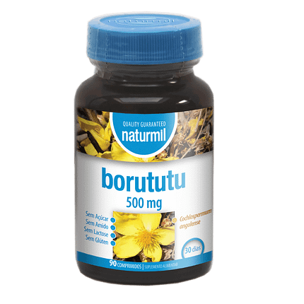 Borututu 500mg, suplemento alimentar sem açúcar, sem glúten, sem amido, sem lactose