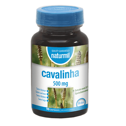 Cavalinha 500mg, suplemento alimentar sem açúcar, sem glúten, sem lactose, vegan