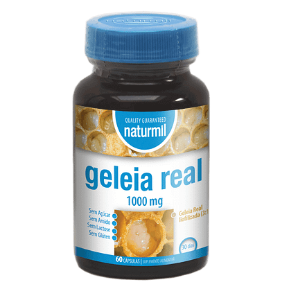 Geleia Real 1000mg, suplemento alimentar sem açúcar, sem amido, sem glúten, sem lactose