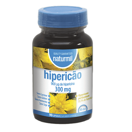 Hipericão 300mg, suplemento alimentar sem glúten, sem lactose