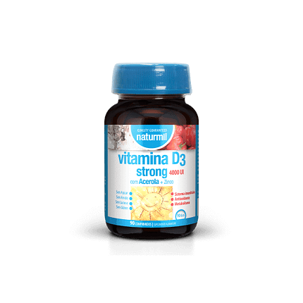 Vitamina D3 Strong Suplemento Alimentar naturmil Sistema Imunitário Ossos
