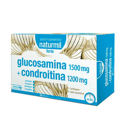 Glucosamina + Condroitina Ampolas Suplemento Alimentar Naturmil Articulações