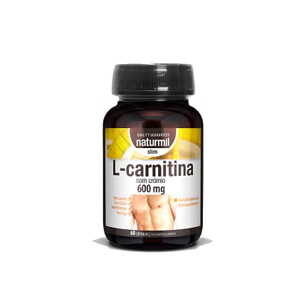 L-Carnitina 600 mg Suplemento Alimentar Naturmil Desporto Músculos
