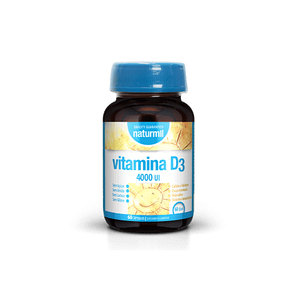 Vitamina D3 4000 UI Suplemento Alimentar naturmil Sistema Imunitário Ossos
