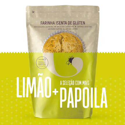 Farinha Limão e Papoila, sem glúten, sem lactose