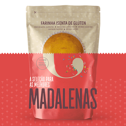Farinha Madalenas, sem glúten, sem lactose