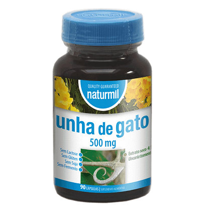Unha de Gato 500mg, suplemento alimentar sem glúten, sem lactose