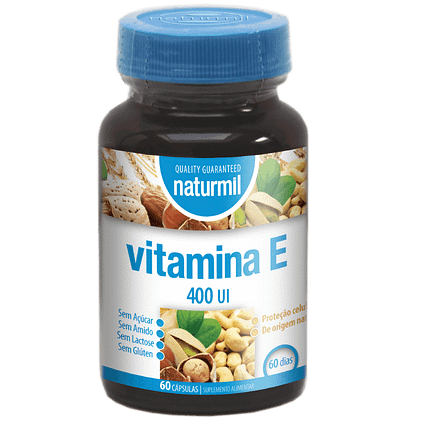 Vitamina E 400 UI, suplemento alimentar sem açúcar, sem amido, sem glúten, sem lactose