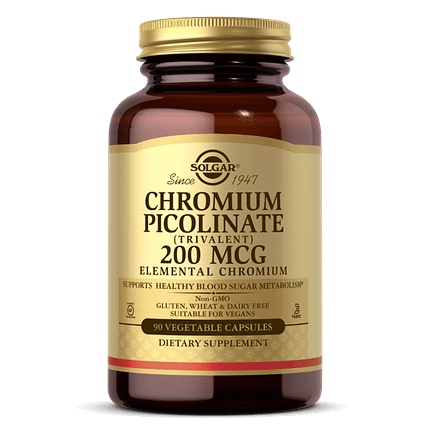 Suplemento CHROMIUM PICOLINATE 200 MCG VEGETABLE CAPSULES
