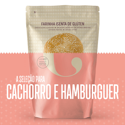Farinha Cachorro e Hambúrguer, sem glúten, sem lactose