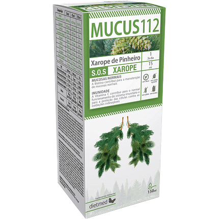 Mucus 112, suplemento alimentar sem álcool, sem amido, sem glúten, sem lactose