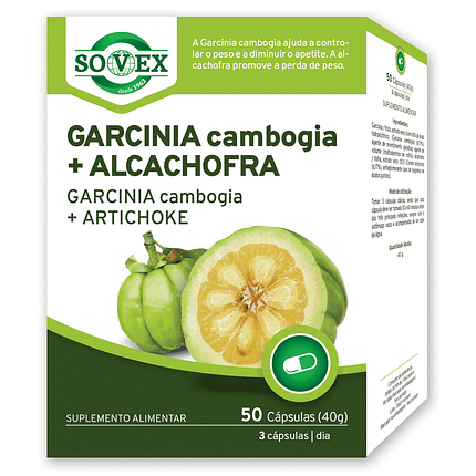 Garcinia Cambogia + Alcachofra, suplemento alimentar sem glúten, sem lactose