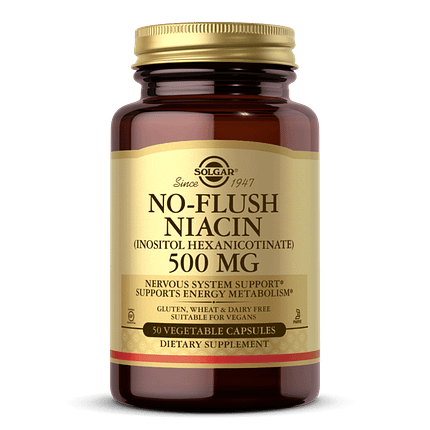 NO-FLUSH NIACINA 500MG VITAMIN B3 suplemento solgar