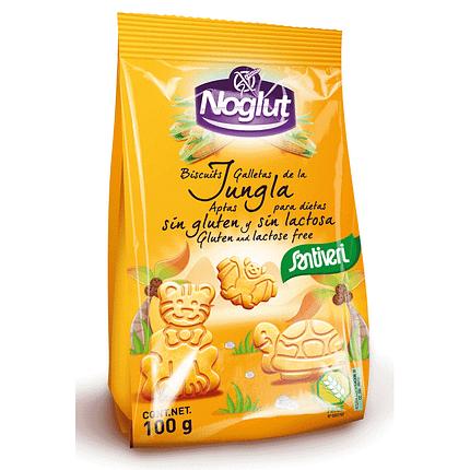 Noglut Bolachas Animais da Selva, sem glúten, sem lactose, sem ovo