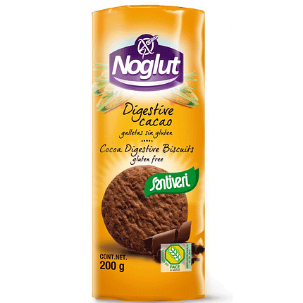 Noglut Bolachas Digestivas Cacau, sem glúten
