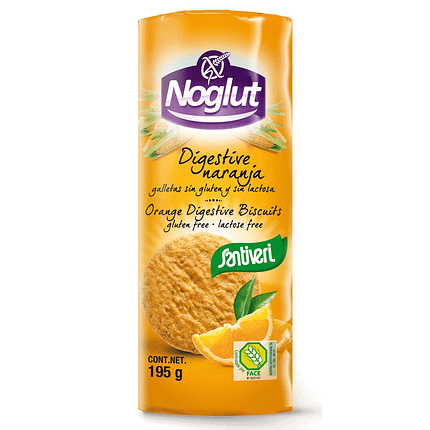 Noglut Bolachas Digestivas com Laranja, sem glúten, sem lactose