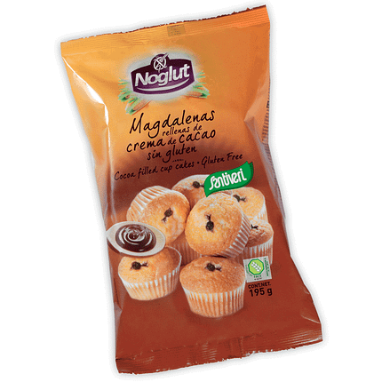 Noglut Madalenas recheadas com Creme de Cacau, sem glúten