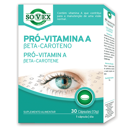 Pró-Vitamina A, suplemento alimentar sem glúten, sem lactose