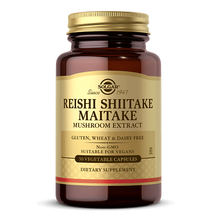 REISHI SHIITAKE MAITAKE extrato cogumelos suplemento solgar