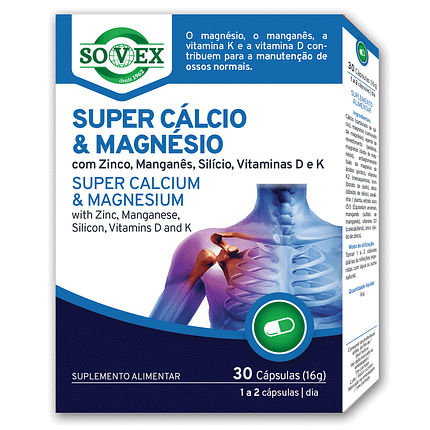 Super Cálcio e Magnésio, suplemento alimentar sem glúten, sem lactose