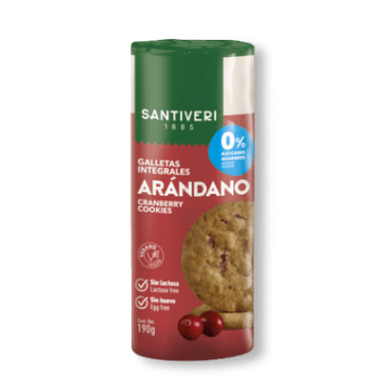 Bolachas Integrais com Arando Vermelho Alimentação Santiveri