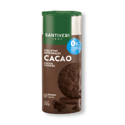 Bolachas Integrais de Cacau Alimentação Santiveri