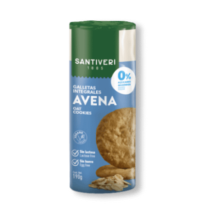 Bolachas Integrais de Aveia Alimentação Santiveri