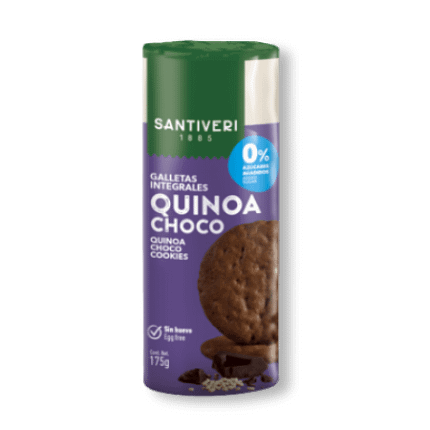 Bolachas Integrais com Quinoa e Chocolate Alimentação Santiveri