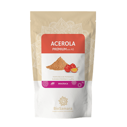 Acerola em Pó Premium com elevada concentração de vitamina C de origem biológica