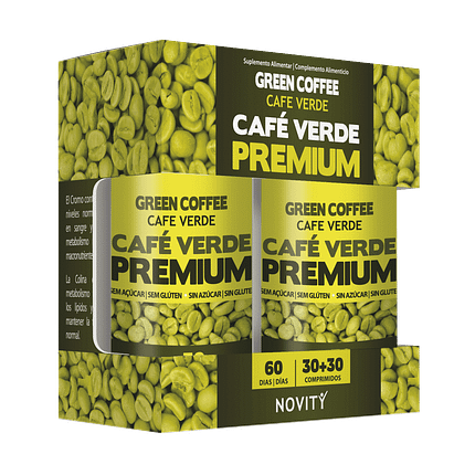 Café Verde Premium, suplemento alimentar sem açúcar, sem glúten