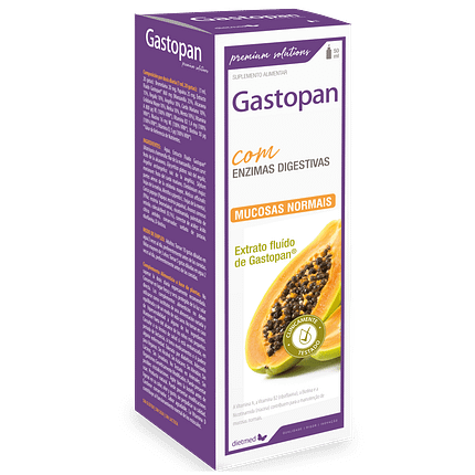 Gastopan, suplemento alimentar sem açúcar, sem glúten, sem lactose, vegan