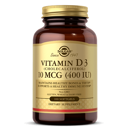 Vitamina D3 10 Mcg (400 IU) suplemento solgar