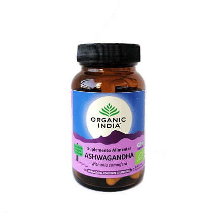 Ashwagandha, suplemento alimentar biológico, vegan